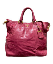 Borsa Prada Galleria grande borsa a tracolla Vitello pelle lucida rosa fucsia