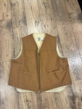Vintage Carhartt Vest Mens 2XL Brown 6SV Canvas Sherpa Lined Duck Union USA