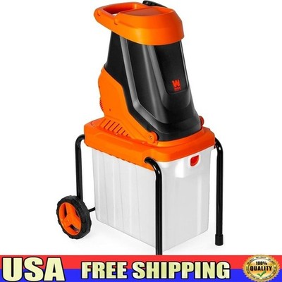 15Amp Electric Shredder Mulcher Lawn Clippings Twigs Leaves Up to 1.75in New