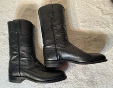 Vtg 1980  s Justin Roper Cowboy Boots Pebbled Bull Hide Women  s 7 B Made In USA