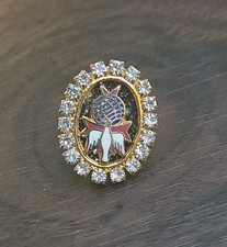 Vintage Knights Of Columbus 4th Degree Member Rhinestone Lapel Pin