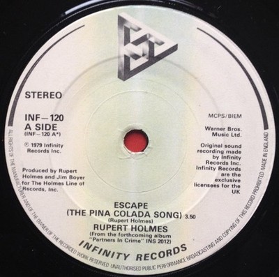 Rupert Holmes - Escape The Pina Colada Song - Used Vinyl Record 7 - F7294z