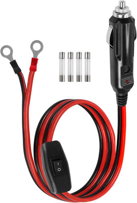 Zigarettenanzünder Stecker auf O-Ring Terminal Kabel, 12V 24V KFZ Wechselrichter