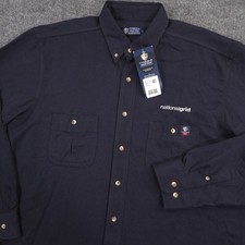 Tyndale FR Shirt Mens XL Navy Flame Resistant Arc Rated Long Sleeve Workwear NEW