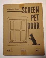 Pet Screen Door 11" X 13" Passing Dog Door Screen Door Magnetic Lockable Black