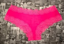 NWT Victoria's Secret PINK LACE TRIM CHEEKSTER Panty Atomic Pink XL Extra Large