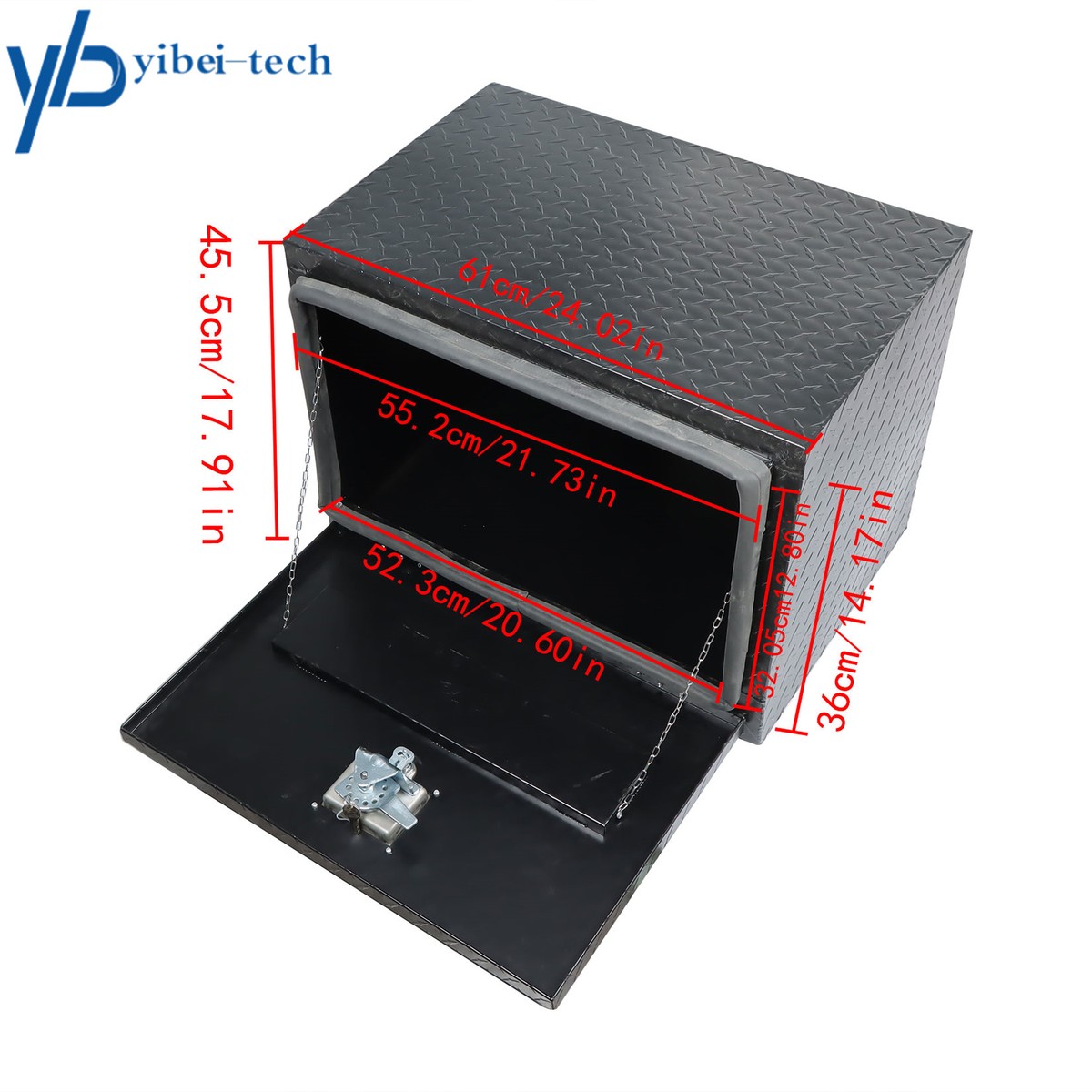 24" X 17" X 18" Silver Aluminum Underbody Truck Trailer Storage Tool