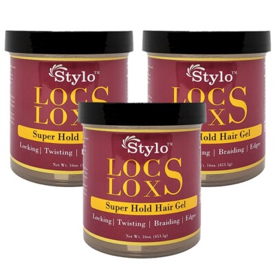 STYLO Locs Loxs Super Hold Hair Gel 16 Oz. ''Pack of 3'' - Free Shipping!!!