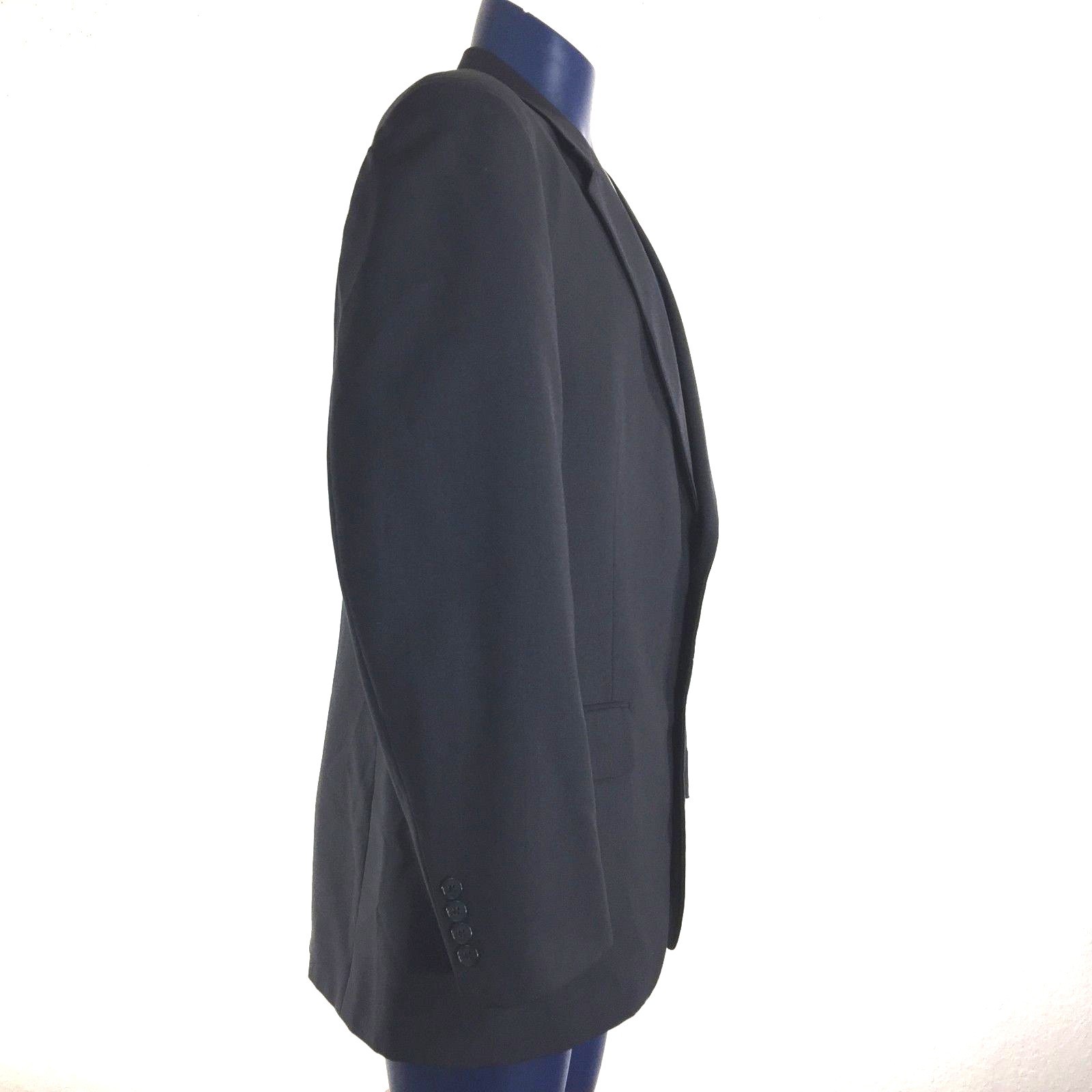 FILA Blazer tascabile Savile Row da uomo 44 Reg blu navy 100% lana foderata lavoro