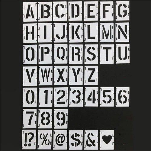 2 Inch Letter Stencils Symbol Numbers Craft Stencils, 42 Pcs Reusable Alphabe... - Picture 3 of 7
