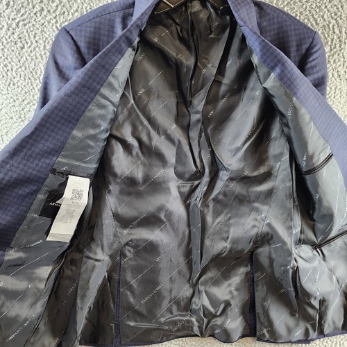 A|X Armani Exchange High Blue Box Two Button Blazer Men's 38R Navy - Picture 11 of 18