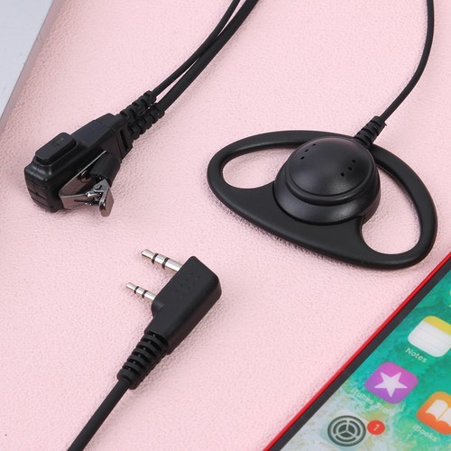 2Pin D-Shape Earpiece Headset PTT Mic Earhook Earphone for Baofeng Two Way Radio - Zdjęcie 4 z 13
