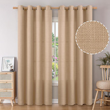 Faux Linen Curtain W52 X L84 2 Panels Grommet Textured Light Filtering