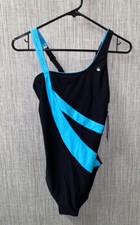 Aqua Sphere Girls Blue/Black Leotard Size 40 NWT