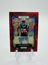 2023 Panini Prizm Jonathan Mingo #312 Red Shimmer Auto /35 RC Carolina Panthers