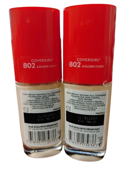 2X CoverGirl Outlast Extreme Wear  Airbrush Foundation 802 Golden Ivory exp 5/25 - Image 2 of 2