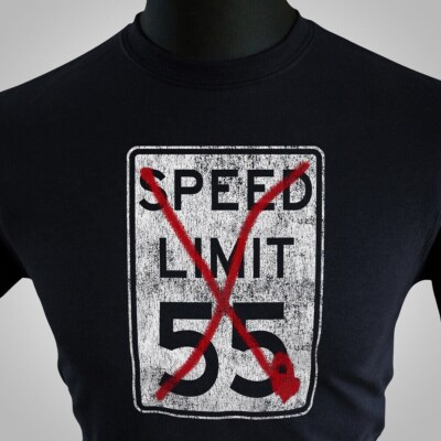 Speed Limit 55 T-Shirt The Cannonball Run Retro Film Autorennen 80er schwarz
