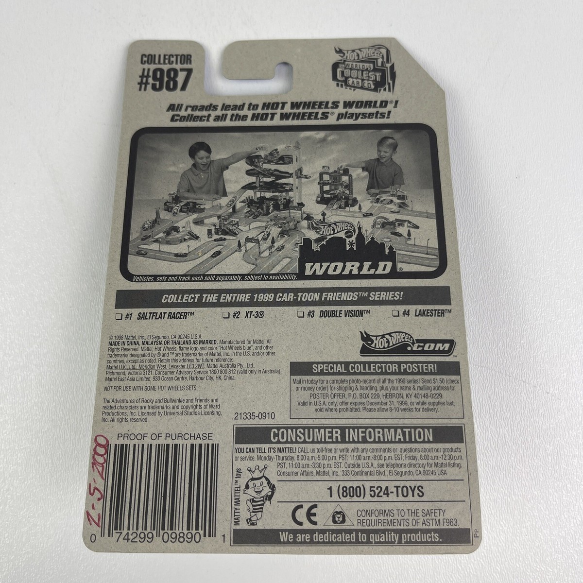 1999 Hot Wheels Car Toon Friends Series Double Vision