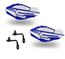 Powermadd Sentinel Handguards Guards Tri Mount Blue / White Utility ATV Suzuki