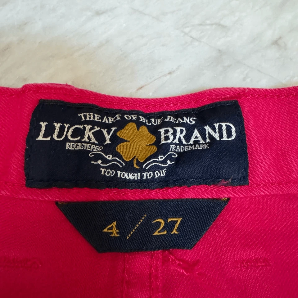 Lucky Brand Riley cut-off shorts red/pink jean shorts size 4/27 - Image 3 of 4