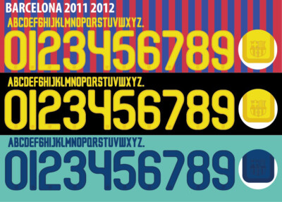 Name&Number Set For Barcelona La League 2011/2012 Home/Away/Third Football