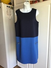 New Women's Merona Dress Size Small Two-Tone Blue Stretch Pockets