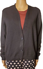 Womens A New Day Black Button Front Cardigan Cashmere Like Soft Sweater Sz M