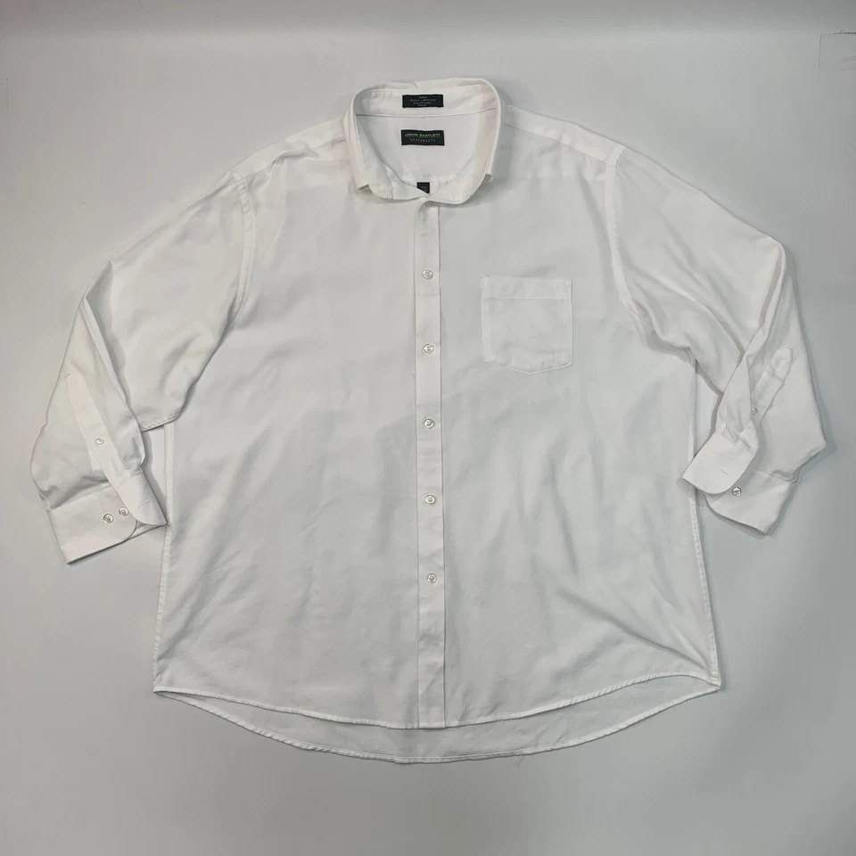 John Bartlett Shirt Mens 17.5 White Statements Oxford Button Up Cotton Blend - Image 2 of 4