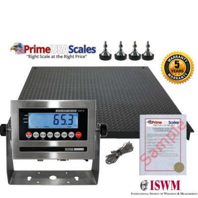 NEW Floor Scale 48''X48'' (4'x4') NTEP Legal for trade 10,000 X 2 lb SS Indicator