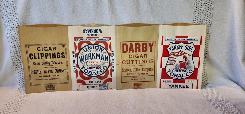 Union Tobacco Darby Cigar Yankee Girl Scotten Dillon CO Cigar Clippings NOS Bags