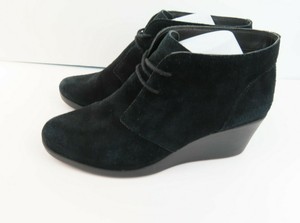 comfortable black wedge booties