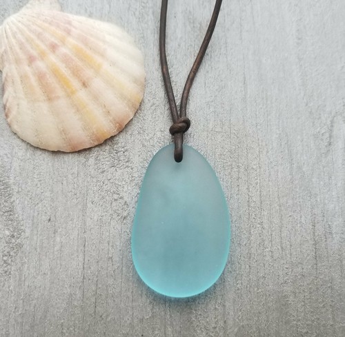 Hecho a en Hawai, cordón de cuero Azul Unisex Collar de cristal, joyería unisex, | eBay