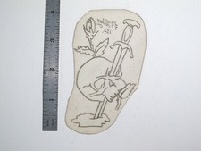 vtg 1960s 1970s Tattoo acetate stencil Sword Rose Skull signed SK4