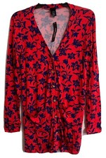 NWT AGNES  DORA Pink Navy Blue Cardigan Sweater Favorite Cardi Career Size XS