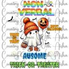 Sublimation Transfer Non Verbal Ghost Halloween Ready To Press Heat Transfer