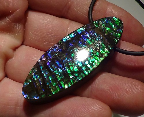 116 caratI Sammler Ammolite Anhänger Grün-Blau-Lila + VIDEO - Bild 4 von 6