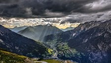 Landscape nature mountains clouds sunlight austria alps Custom Gaming Mat Desk