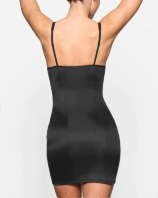 skims glissenette corset dress Skims stretch satin dress
