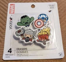 YOOBI X MARVEL AVENGERS KAWAII ERASERS, 4 PACK- YOOBI ERASER