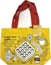 1 x Trader Joe's Breakfast Waffle Toast Milk Reusable Shopping Tote Bag LMTD NWT