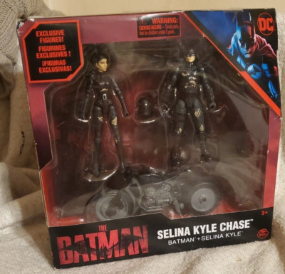 *NEW* THE BATMAN & SELINA KYLE CHASE 4'' Action Figures and Motorcycle 2022 DC