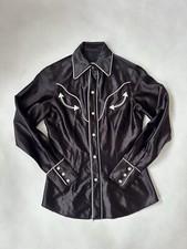 vintage 50s 60s H Bar C California Ranch Wear Shirt Fits Small Nylon Pearl Snaps