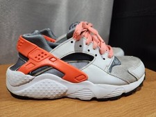Girls' Nike Air Huarache Run Pure Platinum Lava GS Running 654280-010 sz 4.5Y