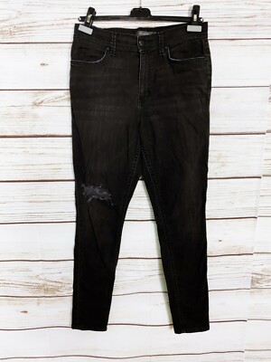 Level 99 Womens Jeans Size 30 Black Tanya High Rise Skinny Distressed