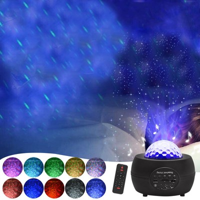 Galaxy Starry Projector Lamp LED Star Night Light Ocean Wave Bluetooth