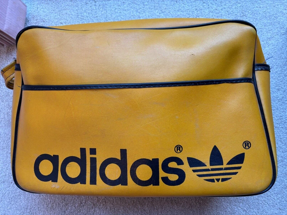 Vintage Adidas Gym Duffel Bag - Yellow Yugoslavia Faux Leather - Image 2 of 4