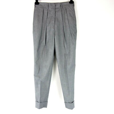 Hose BOGLIOLI Grau Damen Stoffhose High Waist Bundfalte Baggy DE 36 S Np 370 Neu
