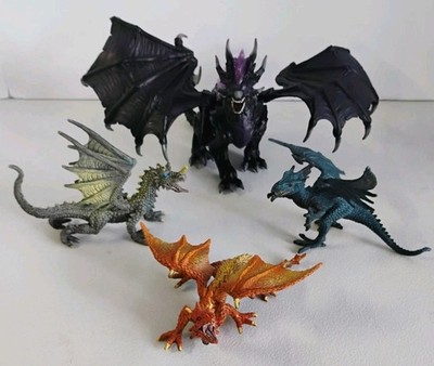 Dragon Action Figures Lot Including Safari & Schleich Eldrador Dragon 