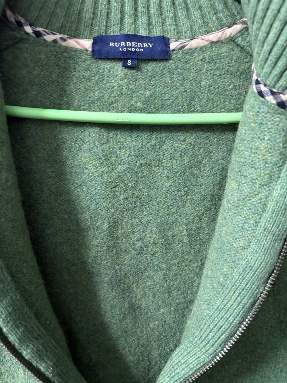 Burberry London Womens Jumper Size M/L(8) Green Wool Good Condition image 4