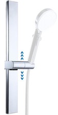 No Drilling Metal Shower Slide Bar with Height and Angle Adjustable Handheld ...